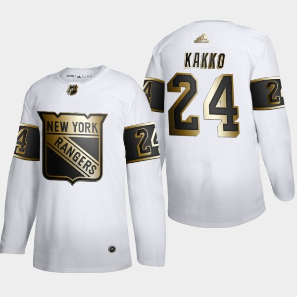 Herren New York Rangers Eishockey Trikot Kaapo Kakko #24 Golden Edition Weiß Authentic